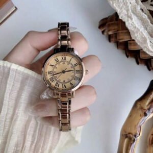 ساعة نسائية كاجوال أنيقة وعصرية مع سوار من الفولاذ المقاوم للصدأ قطعة واحدة