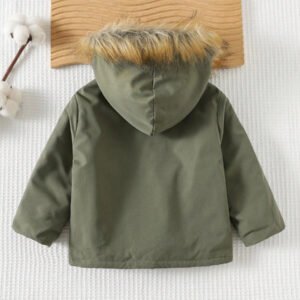 Cozy Pixies جاكيت باركا شتوي سميك مبطن حراري بأكمام طويلة وغطاء رأس للأطفال الذكور، كاجوال ومتعدد الاستخدامات