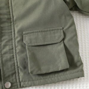 Cozy Pixies جاكيت باركا شتوي سميك مبطن حراري بأكمام طويلة وغطاء رأس للأطفال الذكور، كاجوال ومتعدد الاستخدامات