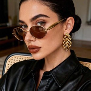 زوج نظارات إطار صغير عتيق، طراز شارع أنيق للنساء، مناسب للخروجات والسفر والشاطئ ومهرجانات الموسيقى والاستخدام اليومي، خريف/شتاء