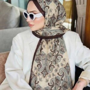 قطعة واحدة من وشاح نسائي بطبعة بوهيمية بنقشة البيزلي، إكسسوار وشاح كاجوال للسيدات، للارتداء اليومي، زي حجاب عيد الحب، إكسسوار عباية، وشاح رأس ناعم