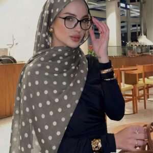قطعة واحدة وشاح نسائي كاجوال مطبوع بتدرج لوني من الكاكي إلى الأبيض، متعدد الاستخدامات، يمكن استخدامه أيضًا كإكسسوار فستان