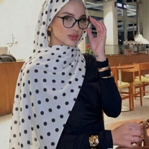 قطعة واحدة وشاح نسائي كاجوال مطبوع بتدرج لوني من الكاكي إلى الأبيض، متعدد الاستخدامات، يمكن استخدامه أيضًا كإكسسوار فستان
