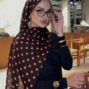 قطعة واحدة وشاح نسائي كاجوال مطبوع بتدرج لوني من الكاكي إلى الأبيض، متعدد الاستخدامات، يمكن استخدامه أيضًا كإكسسوار فستان