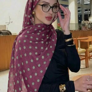 قطعة واحدة وشاح نسائي كاجوال مطبوع بتدرج لوني من الكاكي إلى الأبيض، متعدد الاستخدامات، يمكن استخدامه أيضًا كإكسسوار فستان