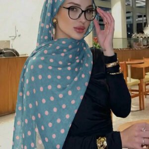 قطعة واحدة وشاح نسائي كاجوال مطبوع بتدرج لوني من الكاكي إلى الأبيض، متعدد الاستخدامات، يمكن استخدامه أيضًا كإكسسوار فستان