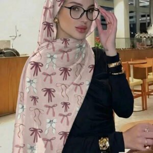 قطعة واحدة وشاح نسائي كاجوال مطبوع بتدرج لوني من الكاكي إلى الأبيض، متعدد الاستخدامات، يمكن استخدامه أيضًا كإكسسوار فستان