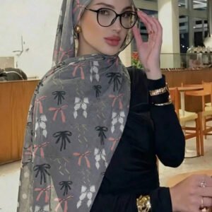 قطعة واحدة وشاح نسائي كاجوال مطبوع بتدرج لوني من الكاكي إلى الأبيض، متعدد الاستخدامات، يمكن استخدامه أيضًا كإكسسوار فستان