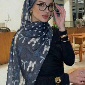 قطعة واحدة وشاح نسائي كاجوال مطبوع بتدرج لوني من الكاكي إلى الأبيض، متعدد الاستخدامات، يمكن استخدامه أيضًا كإكسسوار فستان
