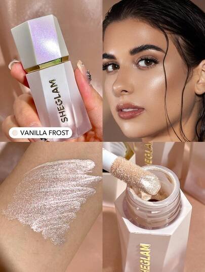 SHEGLAM Glow Bloom هايلايتر سائل-Vanilla Frost هايلايت هايلايتر ماركة تجميل ومكياج للنساء والفتيات