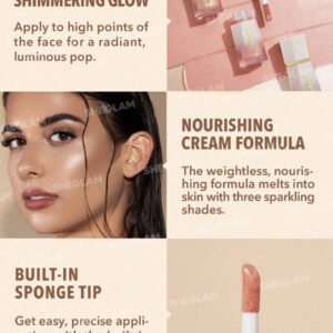 SHEGLAM Glow Bloom هايلايتر سائل-Vanilla Frost هايلايت هايلايتر ماركة تجميل ومكياج للنساء والفتيات