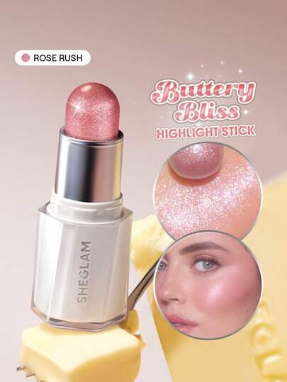 SHEGLAM Buttery Bling عصا إضاءة-Rose Rush هايلايت هايلايتر ماركة تجميل ومكياج للنساء والفتيات